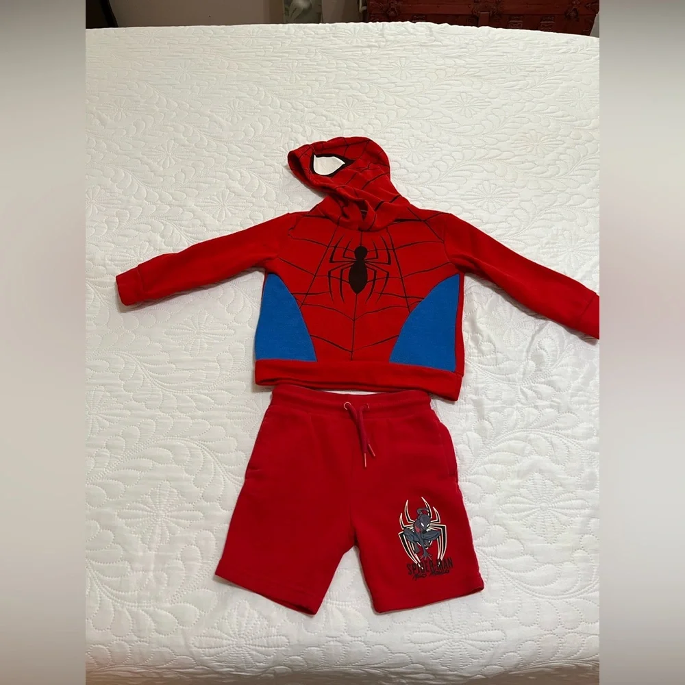 ( 13)Red and Blue Spider Hero Kids Costume
